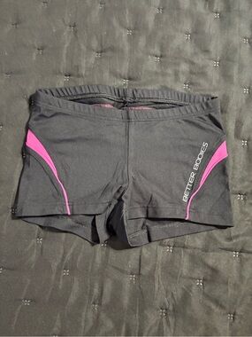 BETTER BODIES Black Shorts with Pink Trim — Women's Bike/Workout Shorts